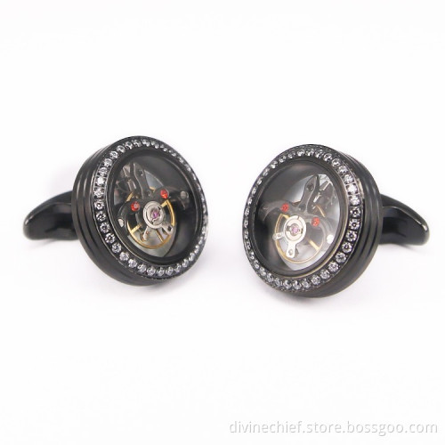 Make Custom Your Logo Stainless Steel Movement Cufflinks For Men
